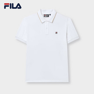 FILA 斐乐男子针织短袖POLO衫2024夏季基础简约休闲上衣 标准白-A-WT 170/92A/M