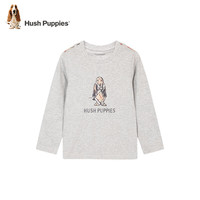 暇步士(Hush Puppies)童装儿童男女大小童春秋时尚柔软舒适经典休闲长袖衬衫 花灰 E款偏薄款 130cm