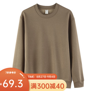 凡客诚品（VANCL）320克棉质复合牛奶丝圆领卫衣 咖啡 5XL