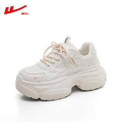 warrior回力女款老爹鞋深米色