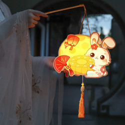PANAVI 创意中秋节兔子手提灯笼儿童diy制作材料包手工发光灯笼