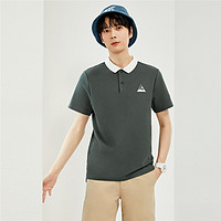 GIORDANO 佐丹奴 Polo男装撞色领绣花凉感防晒珠地针织短袖POLO 01014388