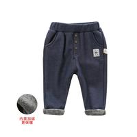 宝宝儿童加绒裤子冬装男童休闲裤小童加厚保暖长裤潮