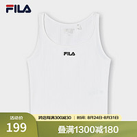 FILA 斐乐女子针织背心2024夏季时尚休闲防晒修身小上衣 标准白-WT 185/104A/XXXXL