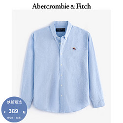 Abercrombie & Fitch 男装 24秋季新款时尚经典小麋鹿翻领长袖牛津衬衫KI125-4285 天蓝色 XS (170/84A)