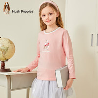 暇步士(Hush Puppies)童装儿童男女大小童春秋时尚柔软舒适经典休闲长袖衬衫 粉艾尔 J款偏薄款 110cm