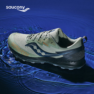 saucony 索康尼 游隼14 GTX 女子越野跑鞋 绿灰 35.5