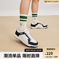 PUMA 彪马 官方男女低帮经典复古百搭轻便透气休闲板鞋REBOUND380747 白-灰色-黑色-金色-25 44