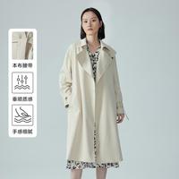 MB春秋女士职场通勤时尚系带风衣高级设计感气质中长款直筒风衣