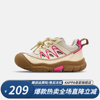 Kappa Kids卡帕童鞋儿童鞋男童运动鞋子时尚系带舒适休闲鞋女童跑鞋 米粉 26码适合脚长163mm