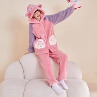 睡衣套装女冬季可爱少女本命年加厚保暖珊瑚绒家居服