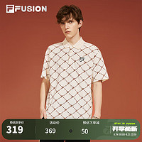 FILA FUSION 斐乐潮牌官方男polo衫2024夏季绣花纯棉polo衫短袖翻领t恤