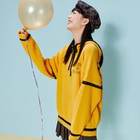 美特斯邦威联名连帽女毛衣冬季时尚刺绣女士毛衫616547