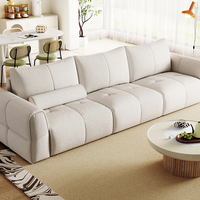 LINSY 林氏家居 TBS680  奶油大白布艺沙发 3人/三人 米白色