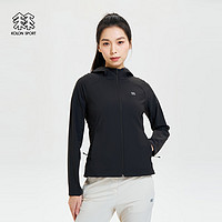 KOLON SPORT/可隆针织夹克 女子户外休闲TRICOT凉感防晒运动外套 LKJK4MN152-BK 黑色 L