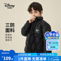 迪士尼(Disney)童装儿童轻薄羽绒服2024年秋冬男童女童连帽羽绒服过衣服洋气 碳黑 【男童】 120cm
