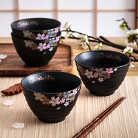 凯蒂猫 Hello Kitty 陶瓷餐具樱花斗笠碗家用吃饭高颜值防烫碗一套单人