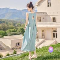 丝柏舍 SPECIAL【海边度假风连衣裙】2024夏装新女士宽松露背背心裙有大码
