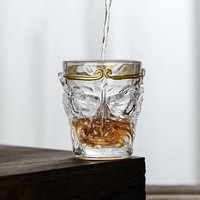 NSYCA悟空玻璃杯主人杯男士功夫茶杯琉璃杯喝茶杯子玻璃大圣品茗杯 透明悟空杯(带金边)1个装