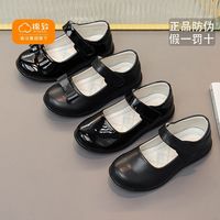 森马集团旗下棉致儿童学校表演出鞋洋气英伦风黑色平底小皮鞋女童
