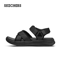 SKECHERS 斯凯奇 夏季运动凉鞋休闲沙滩鞋轻便软底缓震休闲鞋简约舒适露趾拖鞋 BBK全黑色 43