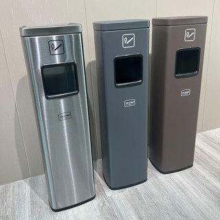 斯图（sitoo） 户外不锈钢烟灰柱立式烟蒂柱吸烟柱灭烟垃圾桶 室外落地烟灰缸 室内烟灰垃圾桶-咖啡色