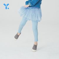 幼岚【经典】女童裤子时尚童装新疆长绒棉春季宝宝一体纱裙打底裤