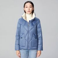 雪中飞 SNOWFLYING短款羽绒服女立领保暖白鸭绒反季特价清仓冬装防寒外套防风