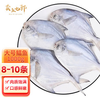 卖鱼七郎 冷冻东海小银鲳鱼平鱼深海鱼生鲜鱼类海鲜水产1kg/（8-10条装） 大号鲳鱼1kg（8-10条装）