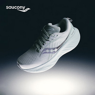 saucony 索康尼 彭于晏同款索康尼胜利22缓震轻便运动鞋训练女子跑鞋-白绿37