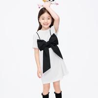童装春秋女童连衣裙短袖中长款
