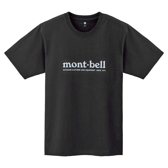 mont·bell montbell24春夏款t恤男女中性运动速干衣圆领印花透气短袖1114150 2104711/BK棉质