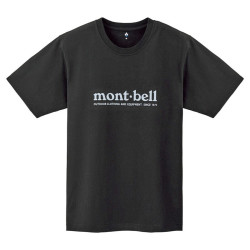 mont·bell montbell24春夏款t恤男女中性运动速干衣圆领印花透气短袖1114150 2104711/BK棉质