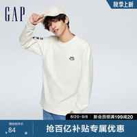 GAP男装春秋2024棉质宽松长袖T恤美式复古休闲打底衫885523