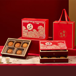 华美 禧悦祝福720g月饼礼盒10饼6味中秋广式月饼礼盒