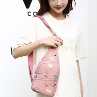 米卡莱卡 2024新款布胸包 女士斜挎时尚百搭 单肩包旅行小背包 胸前斜挎包 7087黑色