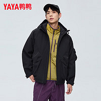 YAYA 鸭鸭羽绒服 男2024秋冬新款时尚潮流大口袋外套户外休闲连帽冲锋衣