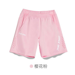 P.R IND 浦锐 羽毛球衣服男女士网球运动速干t恤夏上衣短裤套装大赛服乒乓球服 速干五分裤-粉色 XL