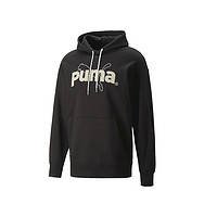 PUMA 彪马 字母Logo刺绣连帽卫衣 男款 黑色 620631-01