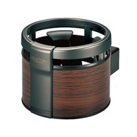 快美特 日本快美特空调口水杯架汽车风口杯架茶杯咖啡饮料架车载烟灰缸架 弹性内卡木纹饮料架