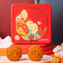 趣香 双黄白莲蓉月饼700g/合家欢月月饼礼盒888g 双黄白莲蓉700g
