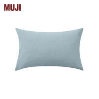 無印良品 MUJI 水洗棉 枕套 枕头套单个装家用 纯棉全棉 床上用品 烟熏蓝色×烟熏蓝色条纹 40*60cm用 宿舍用尺寸