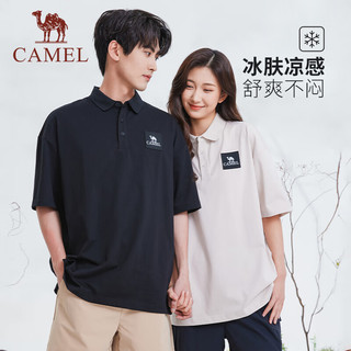 骆驼（CAMEL）户外速干短袖polo衫男宽松上衣专业防晒落肩设计T恤 A14BZ11104 橡木灰
