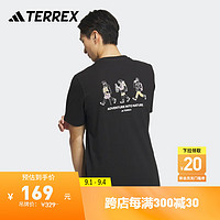 adidas简约印花户外运动圆领短袖T恤男装夏季阿迪达斯TERREX 黑色 XL