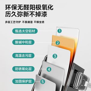 四季沐歌不锈钢厨房调料置物架壁挂多功能调味品家用组合套装收纳