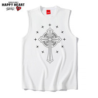 查尔斯桃心品牌背心男潮流个性印花宽松青年上衣运动篮球背心