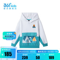 361°361度童装男童连帽卫衣2024年秋季小童卫衣 本白/伊蓝 110