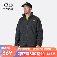 Rab 睿坡 英国男保暖摇粒绒夹克户外运动防风风衣轻质舒适耐磨807g QFC-24 灰色 M