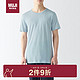 MUJI 無印良品 无印良品（MUJI）男式 莱赛尔 圆领 短袖T恤 男士男款 FA19LC4S 灰色 L