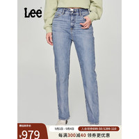 李 Lee商场同款24早秋新品美颜牛仔422标准中腰直脚中蓝色女牛仔裤潮 中蓝色 2